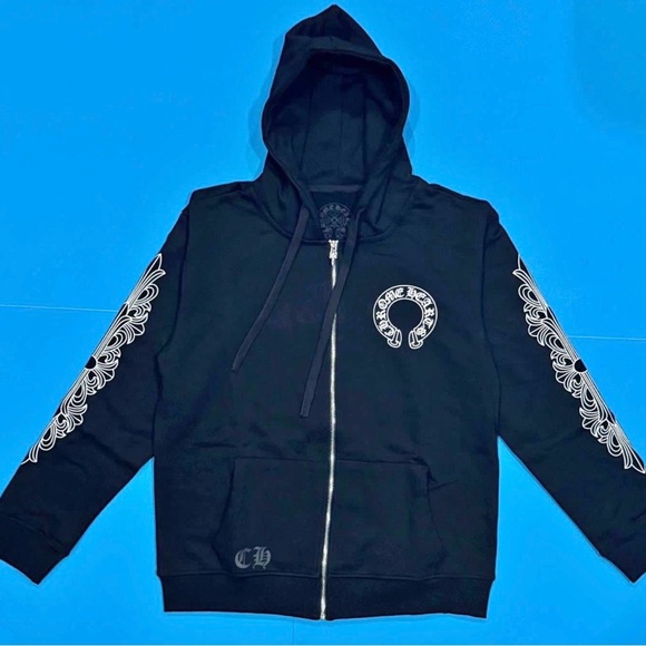Chrome Hearts Other - Chrome Hearts Black and White Graphic Zip Hoodie